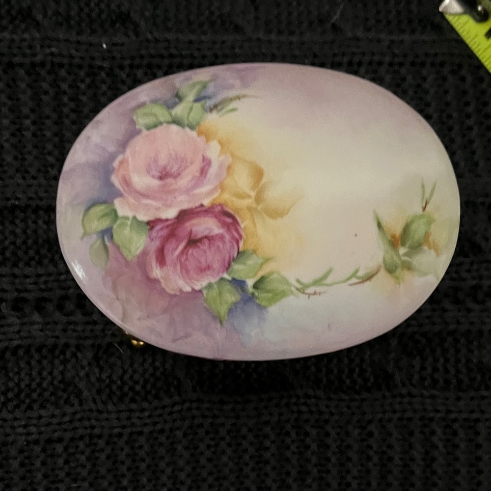 Floral Trinket Box with Gold Legs